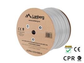 LANBERG LAN cable UFTP cat.6A 305m solid CU LSZH grey CPR fluke passed LCUF6L-11CU-0305-S small