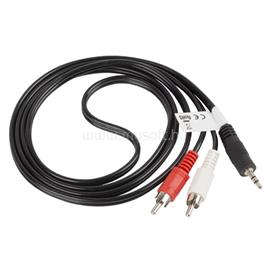 LANBERG minijack 3,5 mm (M) 3 pólus->2x RCA (cinch) (M) kábel, 1,5 m CA-MJRC-10CC-0015-BK small