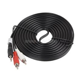 LANBERG minijack 3,5 mm (M) 3 pólus->2x RCA (cinch) (M) kábel, 5 m CA-MJRC-10CC-0050-BK small