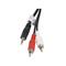 LANBERG minijack 3,5 mm (M) 3 pólus->2x RCA (cinch) (M) kábel, 5 m CA-MJRC-10CC-0050-BK small