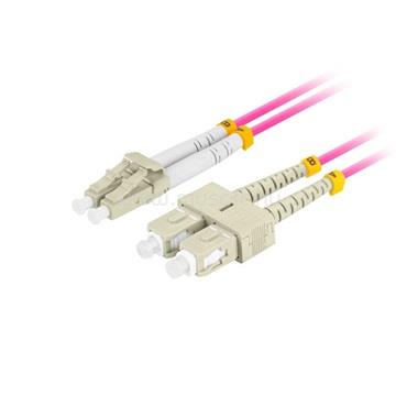 LANBERG Optikai patch kábel MM LC/UPC-SC/UPC duplex 0.5m LSZH OM4 50/125 3.0mm (lila)