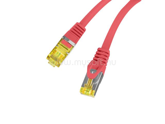 LANBERG Patch kábel CAT.6a S/FTP LSZH 0.5m piros, réz