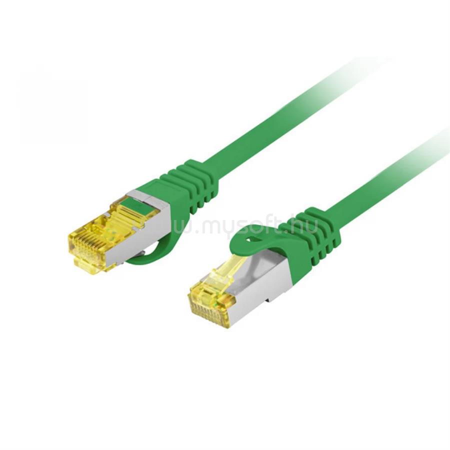 LANBERG Patch kábel CAT.6a S/FTP LSZH 0.5m zöld, réz