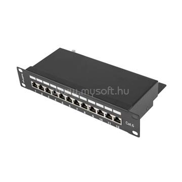 LANBERG Patch panel 12 port 1U 10" CAT.6 árnyékolt, fekete