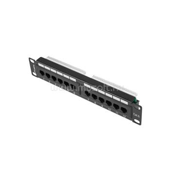 LANBERG Patch panel 12 port 1U 10" CAT.6 fekete