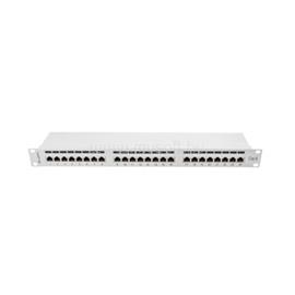 LANBERG Patch panel 24 port 1U 19" CAT.6 árnyékolt, szürke PPS6-1024-S small