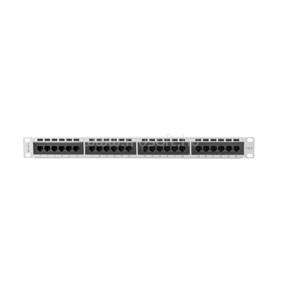 LANBERG Patch panel 24 port 1U 19" CAT.6 szürke