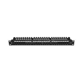 LANBERG Patch panel 24 port 1U 19" CAT.6 UTP, tehermentesítővel (fekete) PPU6-1124-B small