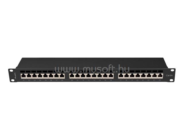 LANBERG Patch panel 24 port 1U cat.6A FTP (fekete)