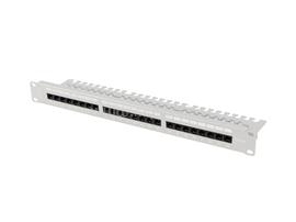 LANBERG patch panel 24 port 1U cat.6A UTP black with cable organizer PPUA-1124-S small