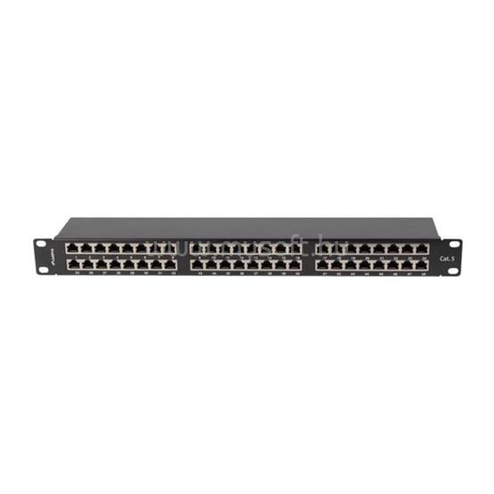 LANBERG Patch panel 48 port 1U 19" CAT.5e FTP, árnyékolt, fekete