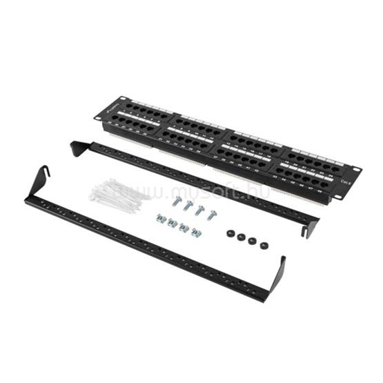 LANBERG Patch panel 48 port 2U 19" CAT.6 fekete