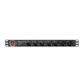 LANBERG PDU-PRO-07F-0200-BK - 19" PDU/elosztósor PRO 1U 16A 2m 7x Schuko aljzat SPD-3MP PDU-PRO-07F-0200-BK small