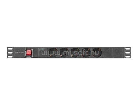 LANBERG Power Distrubution Unit PDU 19 cali 1U 10A 2M 5x Schuko outlets Black c14