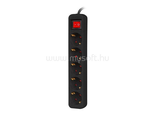 LANBERG Power strip 5x Shuko 1.5m Circuit breaker black