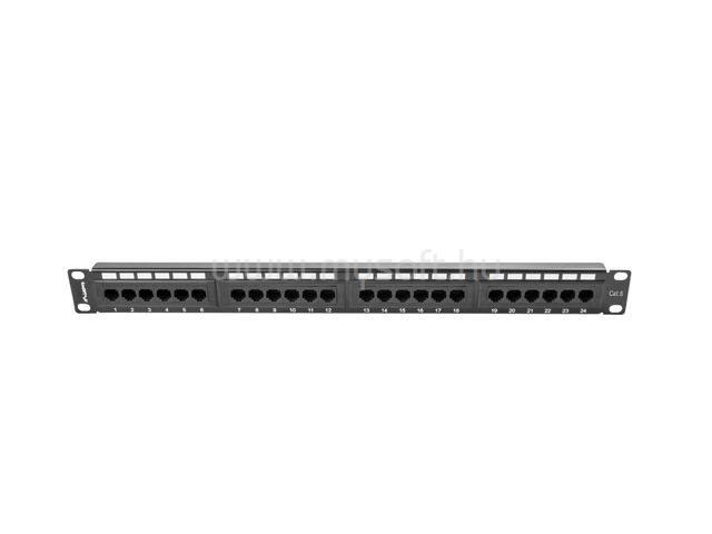 LANBERG PPU6-1024-B 24 portos Cat.6 1U  magasságú árnyékolatlan patch panel 19" (fekete)