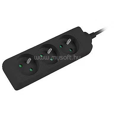LANBERG PS0-03E-0150-BK 1.5M Black 3X 230V Lanter EXTENSION PL. CABLE FROM FULL COPPER