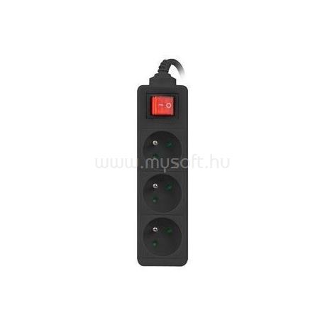LANBERG PS1-03E-0300-BK 3M Black LANTERGE CURVE 3X 230V PL WITH CIRCUIT BREAKER FULL COPPER