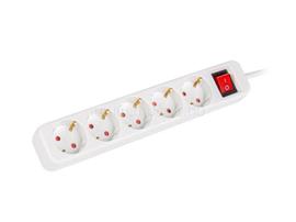 LANBERG PS1-05F-0150-W 5x Schuko aljzat 10A 1.5m kapcsolós fehér elosztósor PS1-05F-0150-W small