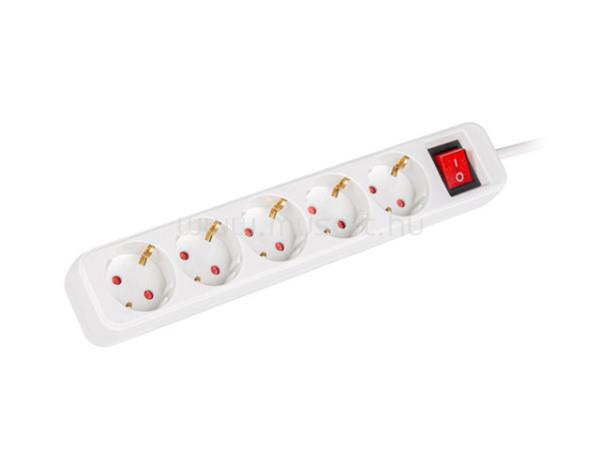 LANBERG PS1-05F-0150-W 5x Schuko aljzat 10A 1.5m kapcsolós fehér elosztósor