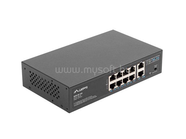 LANBERG RSFE-8P-2GE-120 switch PoE 19inch 10-port 100MB 8 ports PoE 30W/port max 120w unmanaged