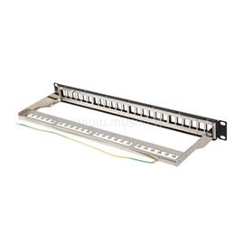 LANBERG Üres patch panel 24 port 1U 19" FTP, árnyékolt, tehermentesítővel, fekete PPKS-0924-B small