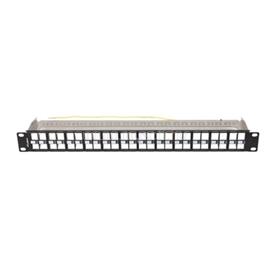 LANBERG Üres patch panel 48 port 1U 19" FTP, árnyékolt, tehermentesítővel (fekete) PPKS-1248-B small