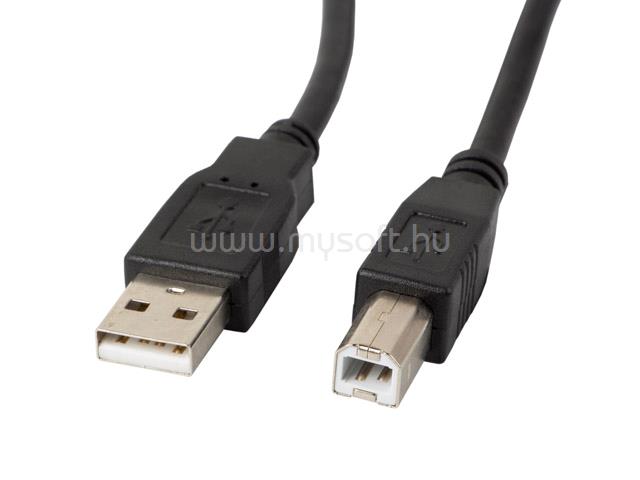 LANBERG USB 2.0 A - USB 2.0 B (apa - apa) kábel 3m - Fekete FERRITE