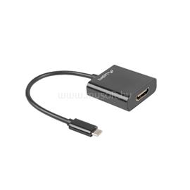 LANBERG USB-C (M) 3.1->HDMI (F) adapter kábel, 15 cm (DisplayPort alternatív mód), fekete AD-UC-HD-01 small