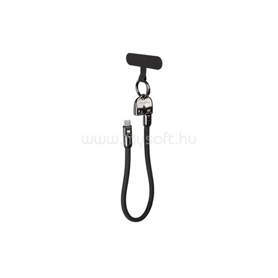 Lanberg USB Type-C (M/M) 2.0 kábel, 30 cm, csuklópánt/kulcstartó, 240W