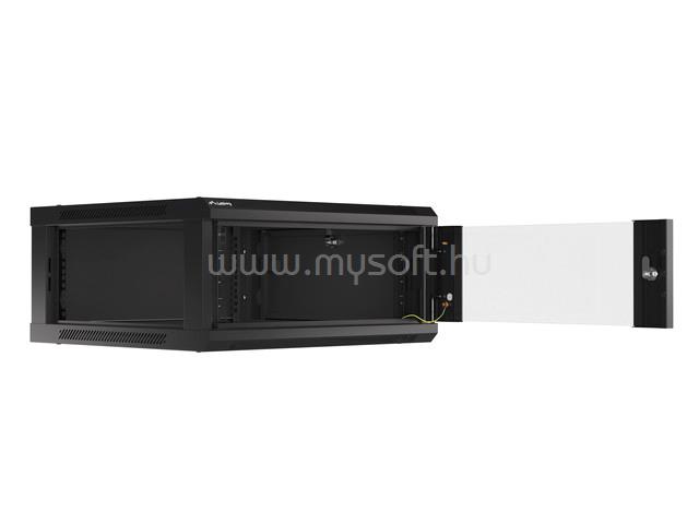 Lanberg 19" fali rack szekrény 4U/600X600 lapraszerelt, fekete V2