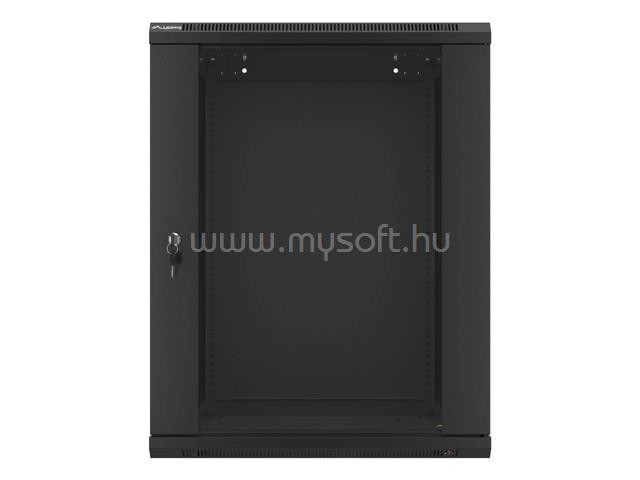 LANBERG WF01-6615-10B 19inch  lapraszerelt fekete fali rack szekrény 15U/600x600mm