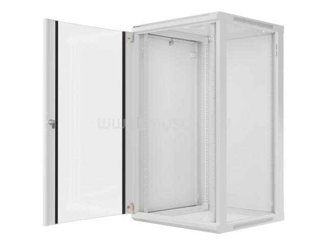 LANBERG WF01-6622-10S lapra szerelt szürke fali rack szekrény 19inch 22U/600x600mm