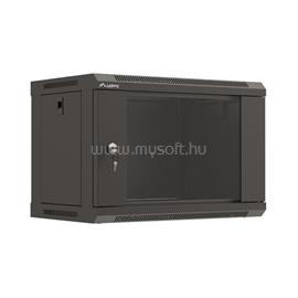 LANBERG WF03-5306-10B 19" 6U SZÉL:540mm MÉLY:350mm MAG:370mm lapraszerelt üvegajtós fekete fali rack szekrény WF03-5306-10B small