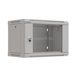 LANBERG WF03-5306-10S 19" 6U SZÉL:540mm MÉLY:350mm MAG:370mm lapraszerelt üvegajtós szürke fali rack szekrény WF03-5306-10S small