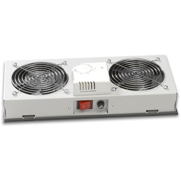 LANDE LN-FAN-THM-2FWMIP-LG 2 modulos szürke ventilátor egység termosztáttal