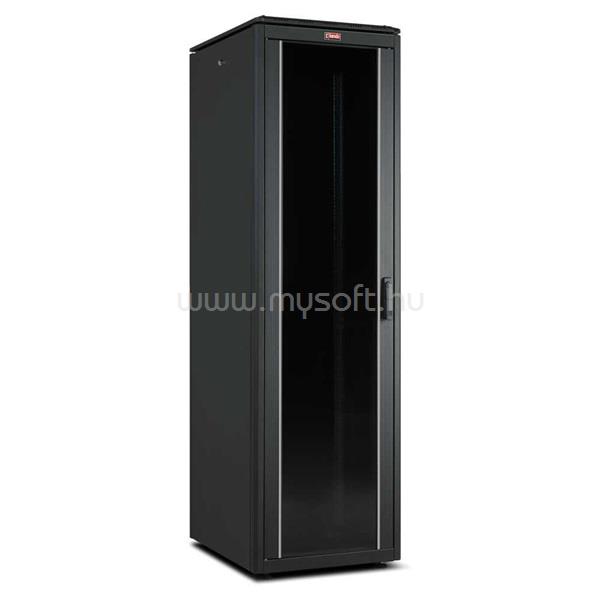 LANDE LN-FS42U6080-BL-111 DYNAmic 19" 42U 600x800 fekete álló rack szekrény