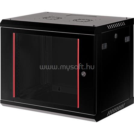 LANDE PROlineB 600x450 lapraszerelt 9U 19" fali rack szekrény (fekete)