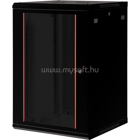 LANDE PROlineB 600x600 lapraszerelt 18U 19" fali rack szekrény (fekete)