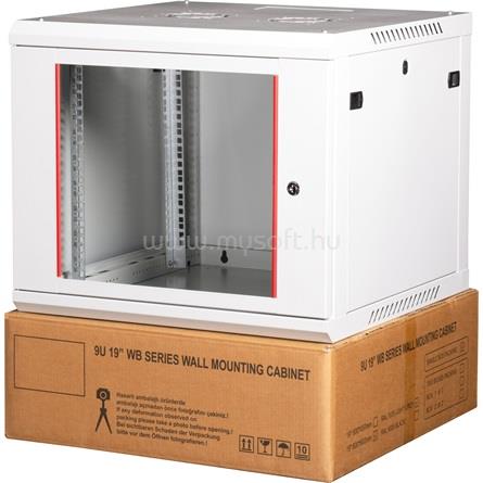 LANDE PROlineB 600x600 lapraszerelt 9U 19" fali rack szekrény (szürke)