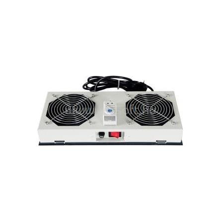LANDE Ventilátor egység Fali rack szekrényhez 2 ventilátor Termosztáttal