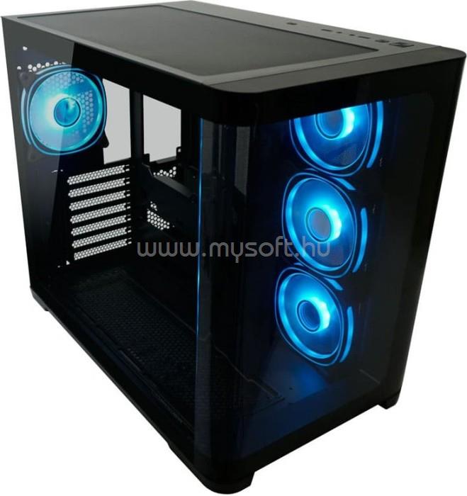 LC POWER Gaming 8001B Pro-Storm Dark fekete (táp nélküli) ablakos ATX ház