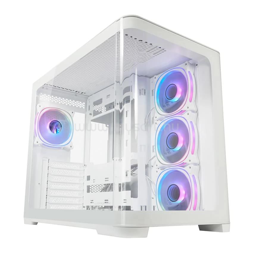 LC POWER Gaming 8001W Pro-Storm Light fehér (táp nélküli) ablakos ATX ház