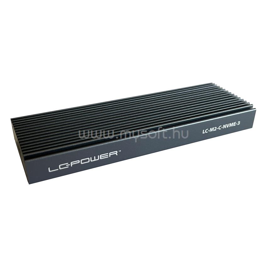 LC POWER Külső ház - USB 3.2 2x1 Type C - M.2 NVMe SSD - LC-M2-C-NVME-3