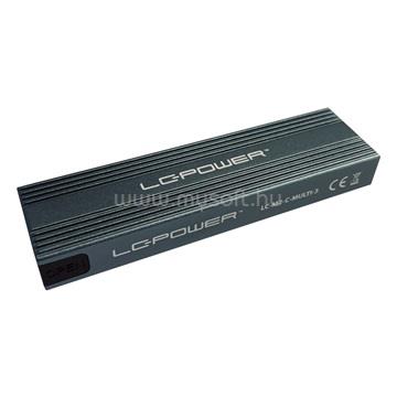 LC POWER LC-M2-C-MULTI-3 Külső ház - USB 3.2 Type-C - NVMe vagy SATA M.2 SSD