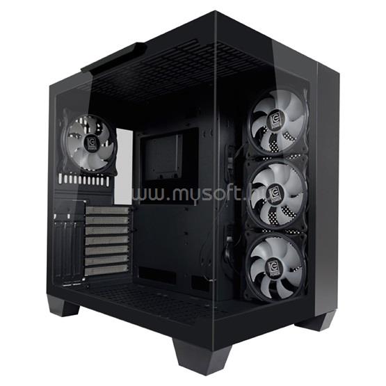 LC POWER LC-809B-ON Dark Storm_X fekete (táp nélküli) ablakos E-ATX ház