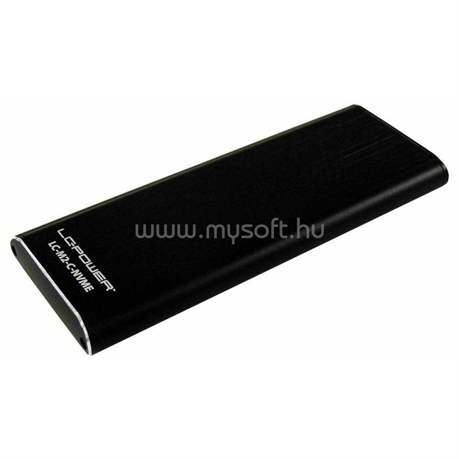 LC POWER LC-M2-C-NVME-2 külső ház - USB 3.2 2x1 Type C - M.2 NVMe SSD