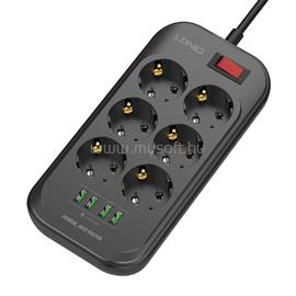 LDNIO SE6403 elosztó 6x aljzat + 4x USB-A fekete 2m SE6403 small