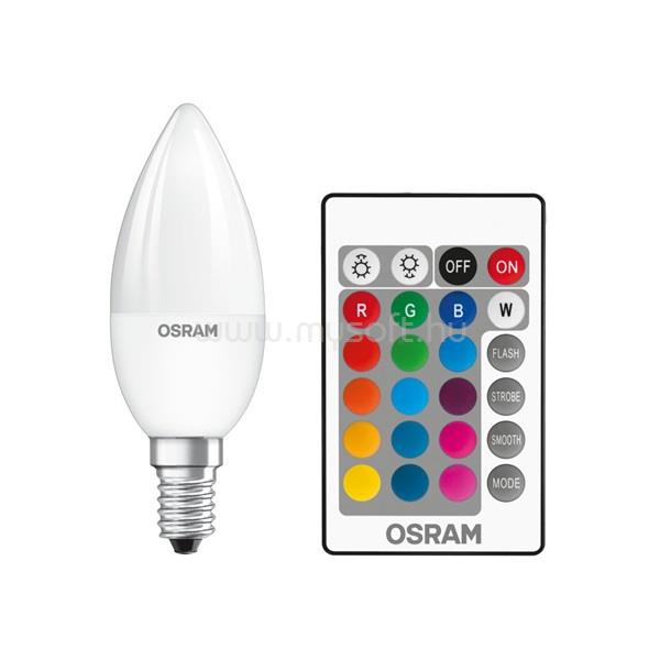 LEDVANCE Osram Star+ RGBW/matt búra/4,5W/250lm/2700K/E14 távirányítható LED gyertya fényforrás