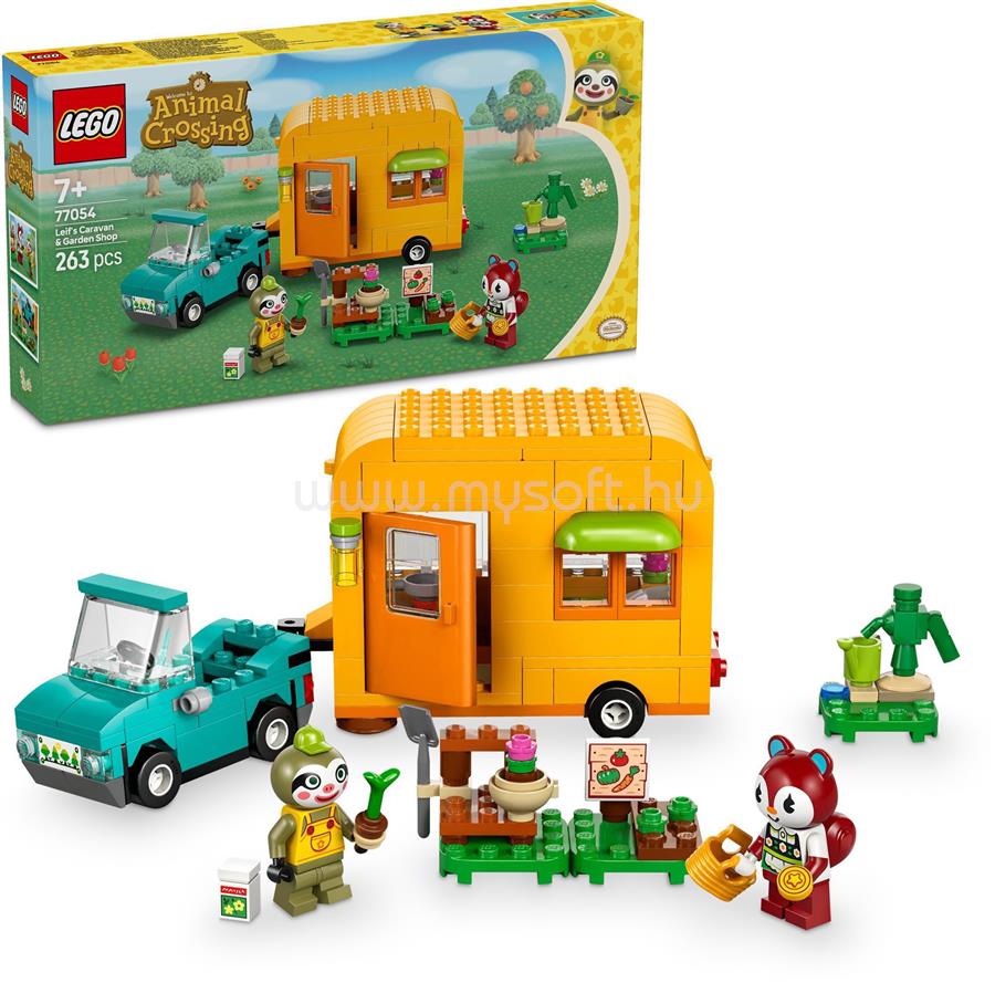 LEGO Animal Crossing Leif karavánja és kertészeti boltja, építőkészlet 77054